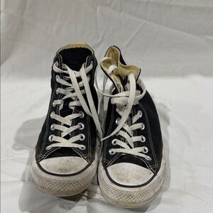 Black High-Top Sneakers with White Laces